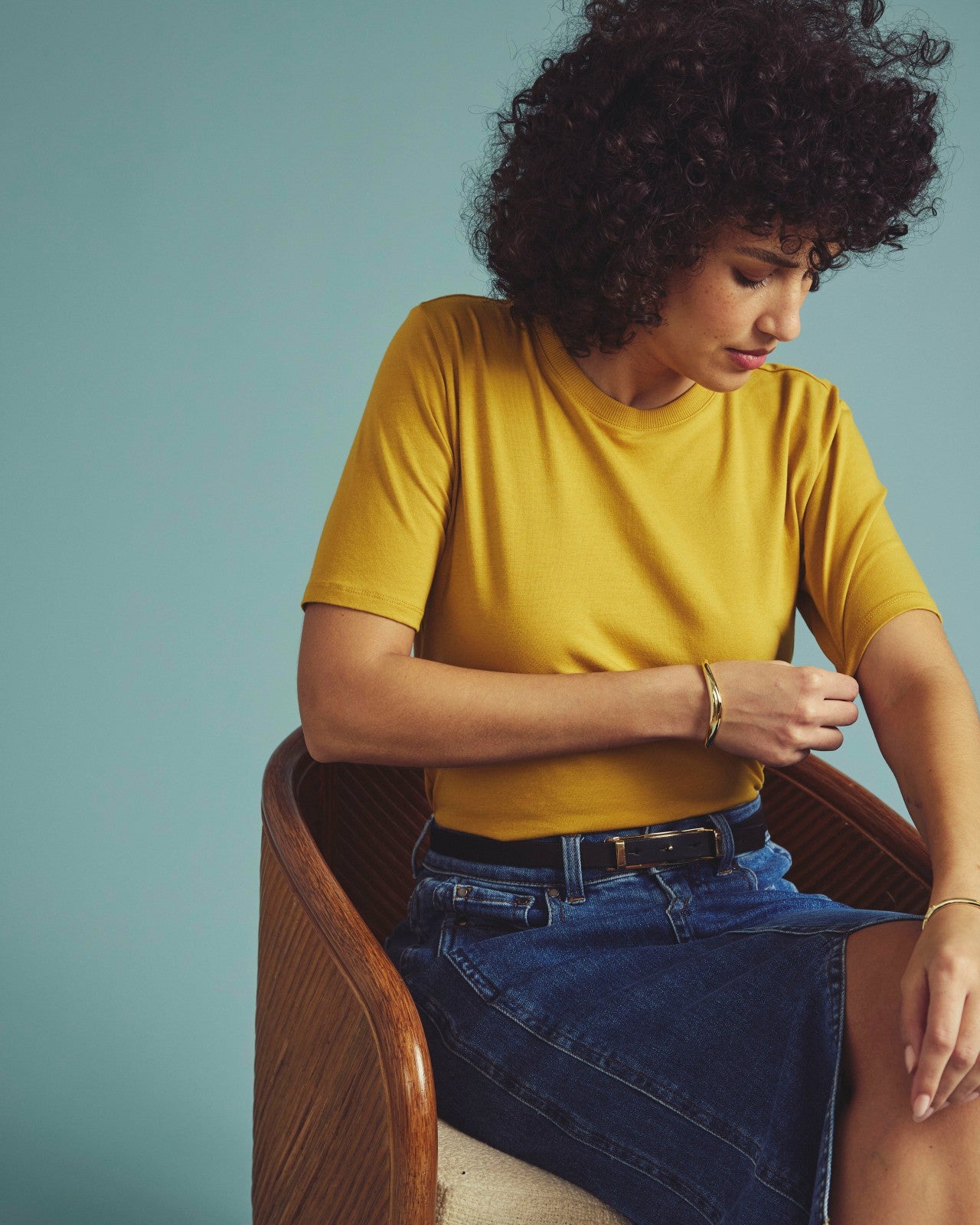 Universal Standard Maia Stovepipe Sleeve Tee - Yellow Ochre