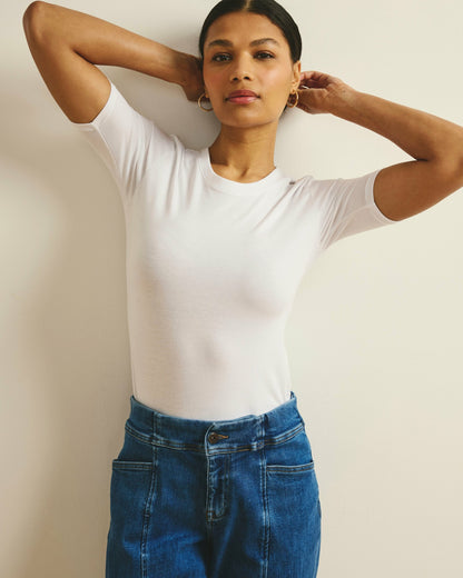 Universal Standard Maia Stovepipe Sleeve Tee - White