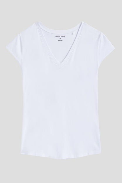 Universal Standard Ashley V Neck Cap Sleeve Tee - White