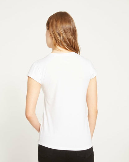 Universal Standard Ashley V Neck Cap Sleeve Tee - White