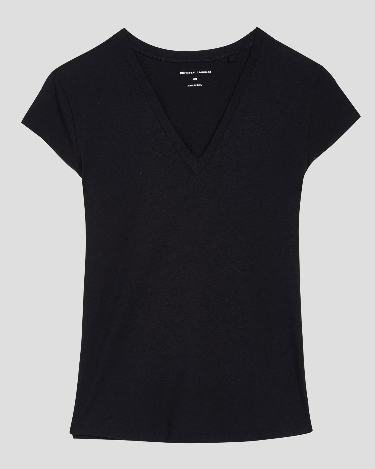 Universal Standard Ashley V Neck Cap Sleeve Tee - Black