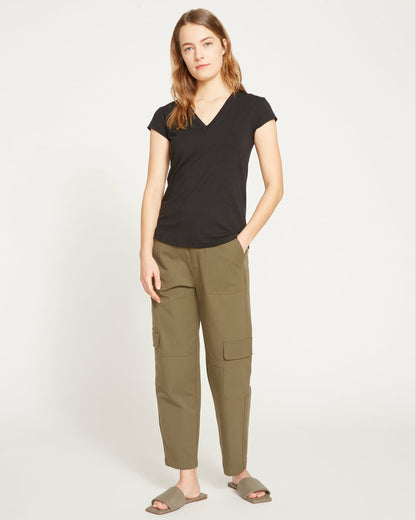 Universal Standard Ashley V Neck Cap Sleeve Tee - Black
