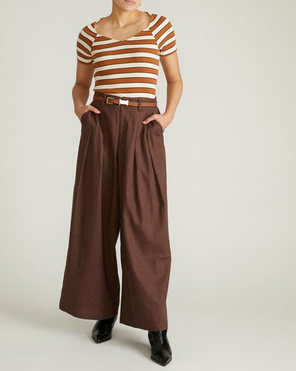 Universal Standard Carey Ribbed Sweetheart Tee - Baker Street Stripe