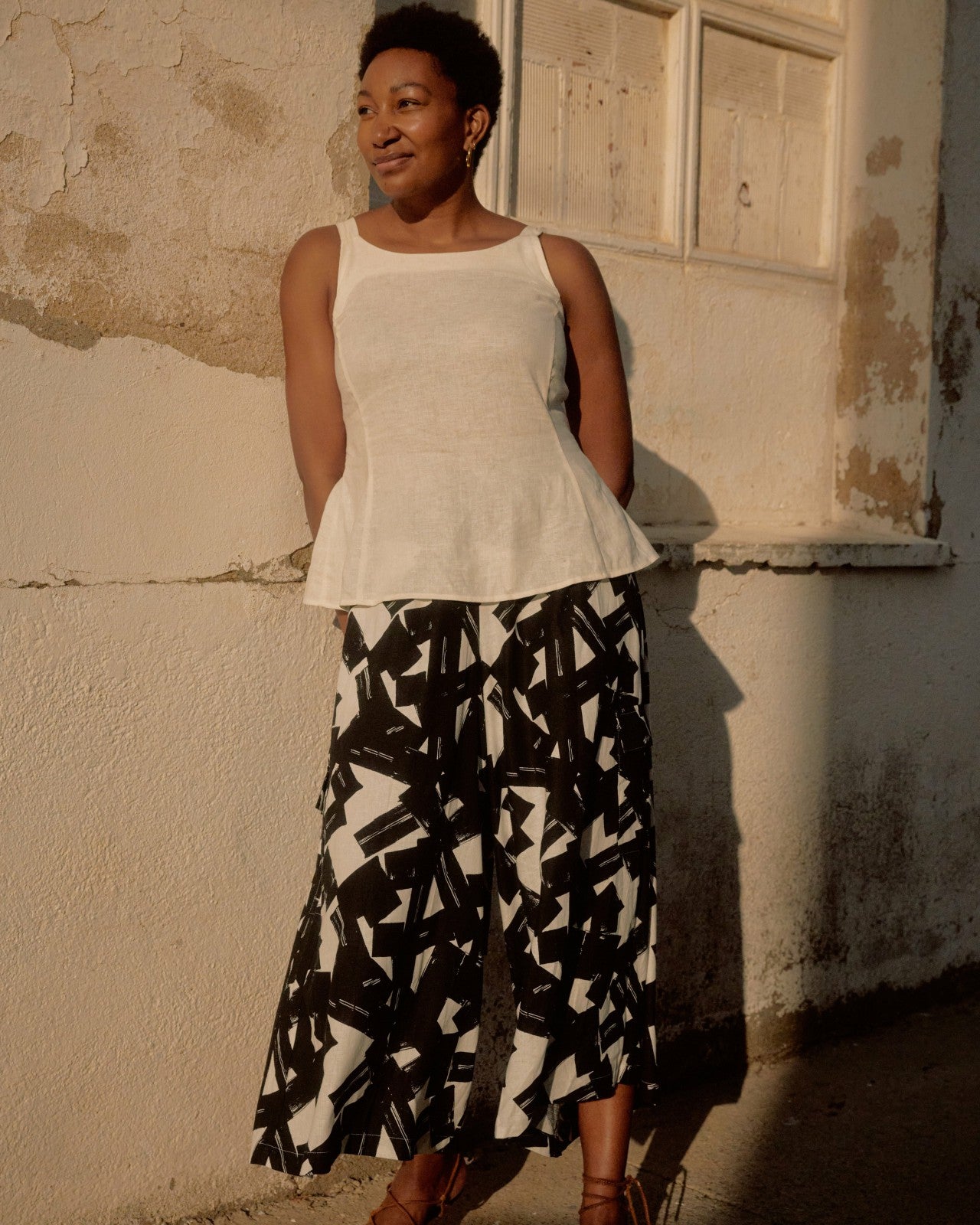 Universal Standard Kuki Sleeveless Linen Blend Top - Natural White