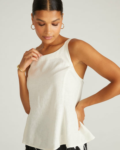 Universal Standard Kuki Sleeveless Linen Blend Top - Natural White