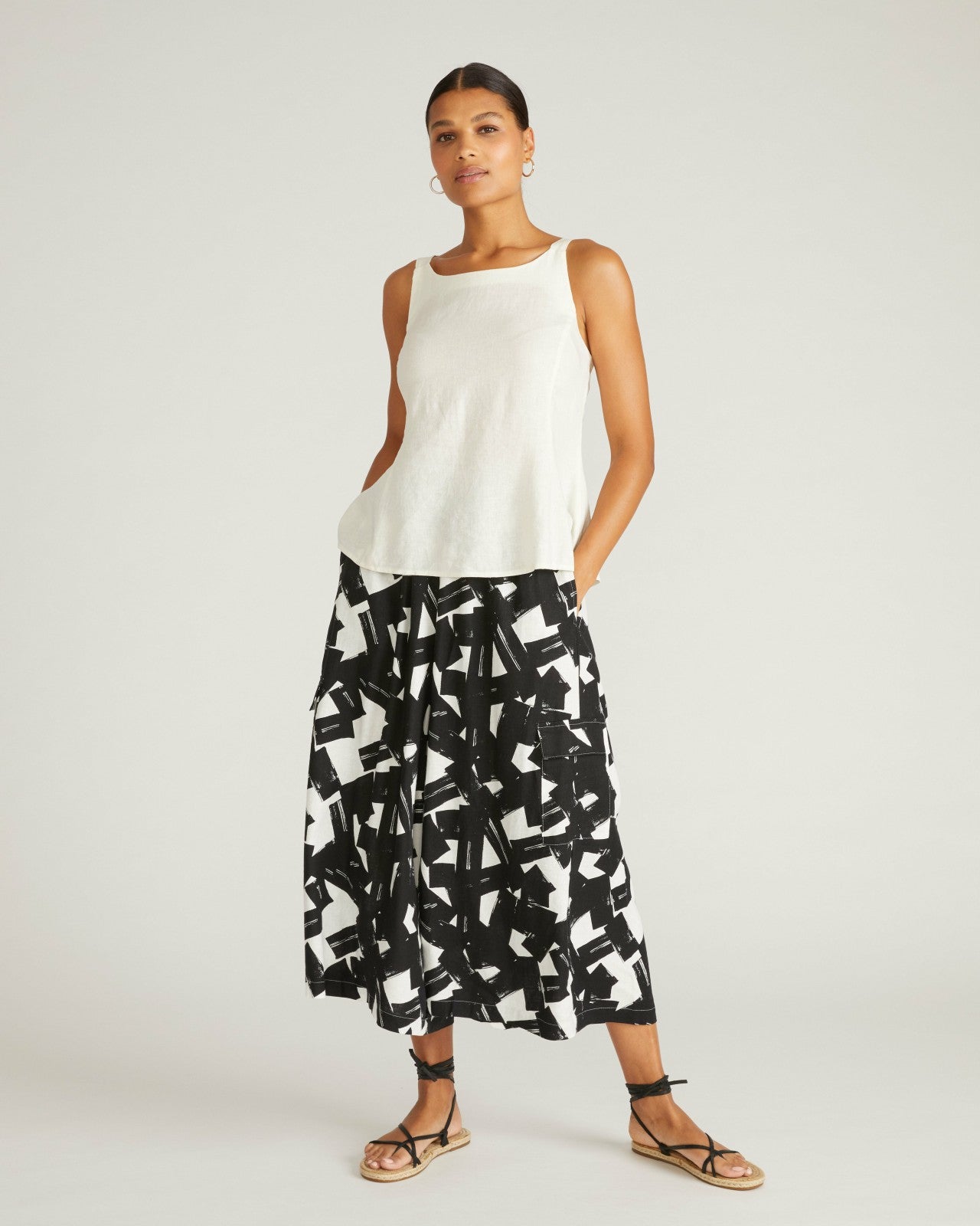 Universal Standard Kuki Sleeveless Linen Blend Top - Natural White