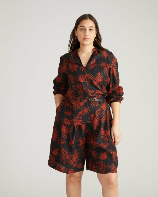 Universal Standard Avalon Linen Blend Blouse - Bohem Print