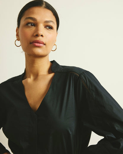 Universal Standard Saint-Honore Poplin Blouse - Black