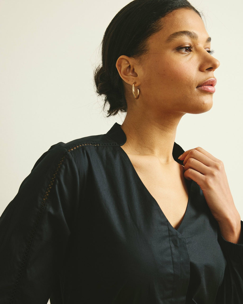 Universal Standard Saint-Honore Poplin Blouse - Black
