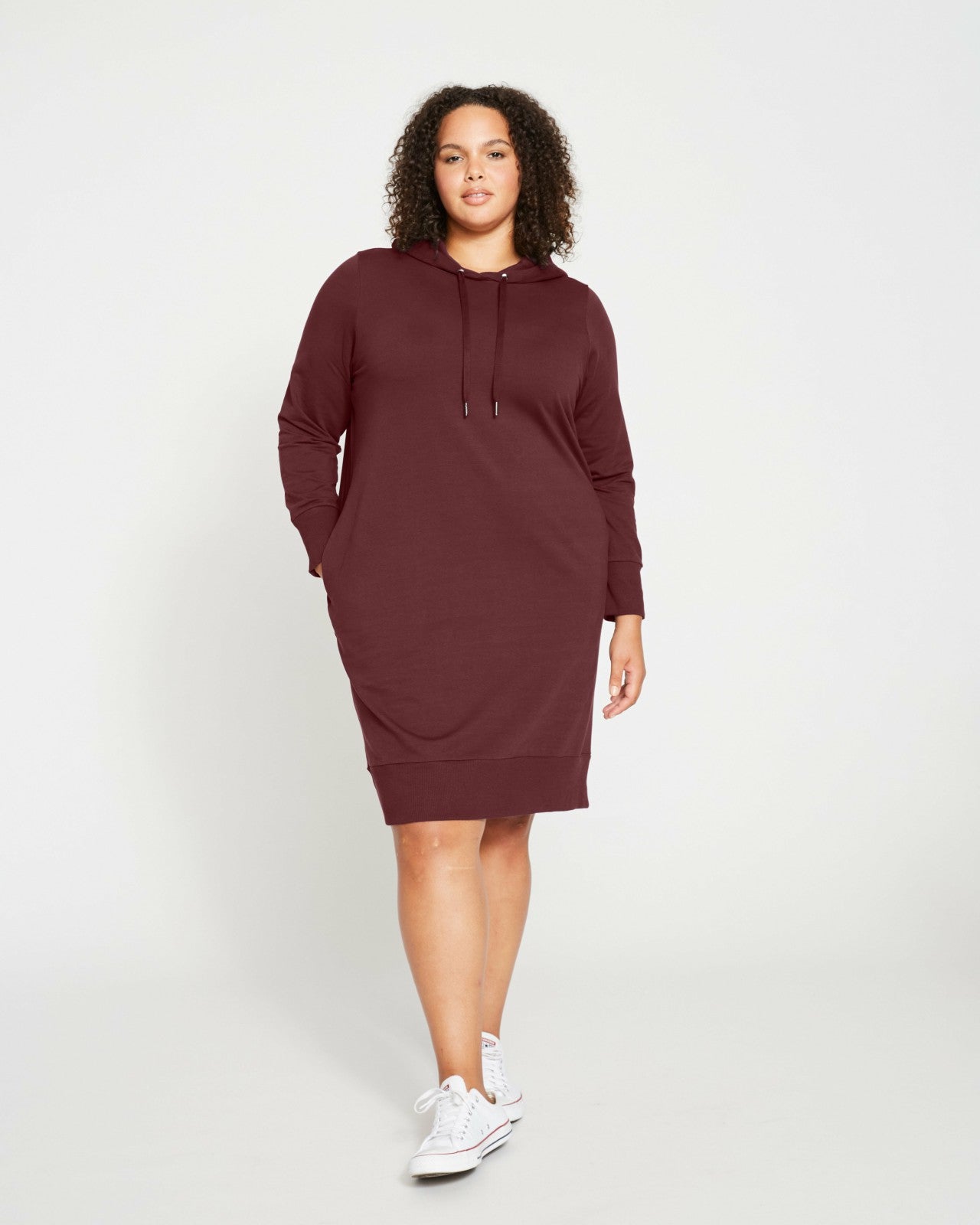 Universal Standard Bree Hooded Sweatshirt Dress - Black Cherry