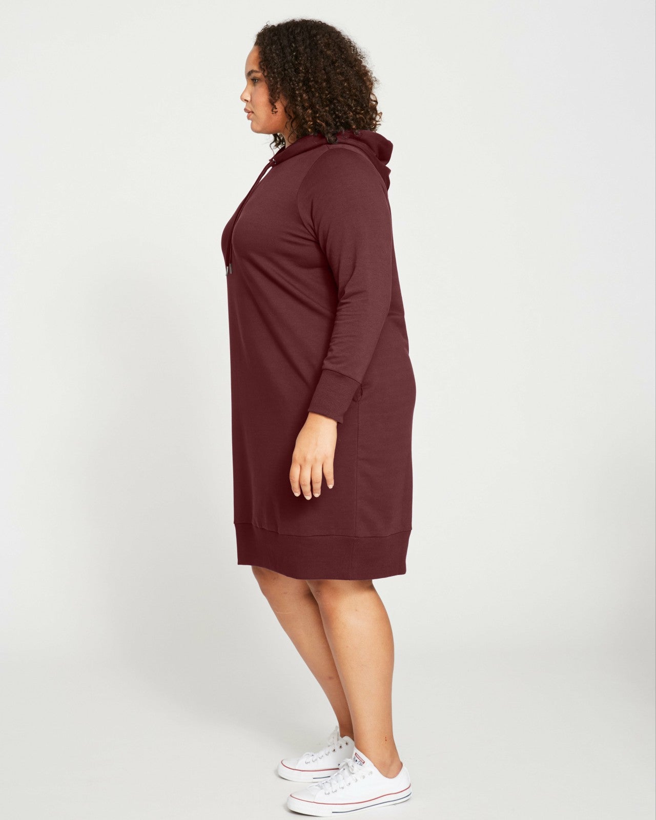 Universal Standard Bree Hooded Sweatshirt Dress - Black Cherry