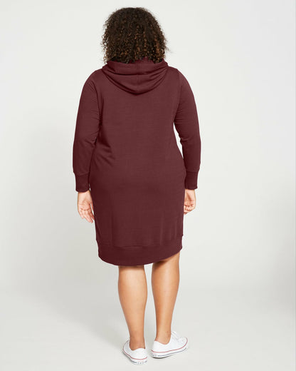 Universal Standard Bree Hooded Sweatshirt Dress - Black Cherry