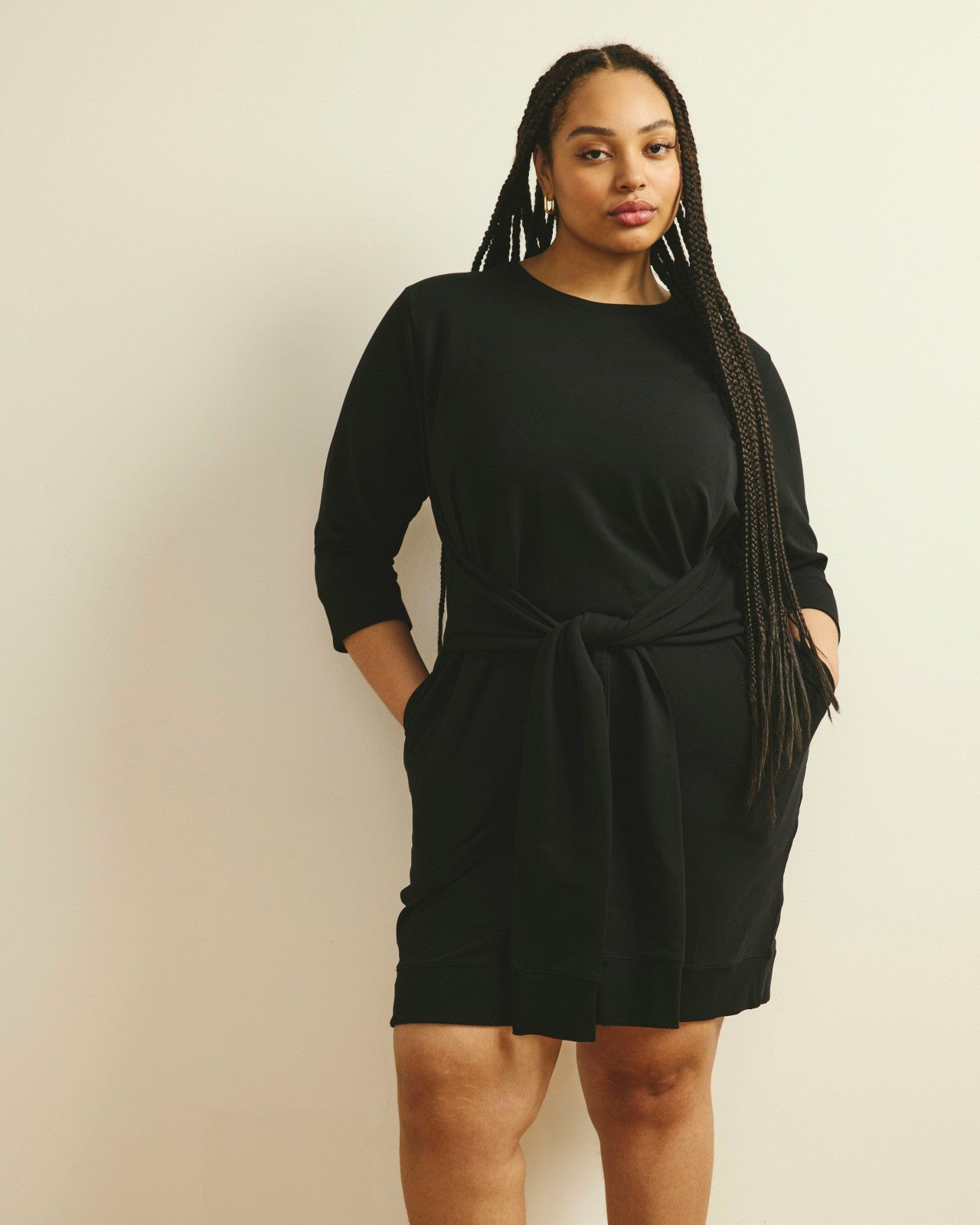 Universal Standard Misa Tie Sweatshirt Dress - Black
