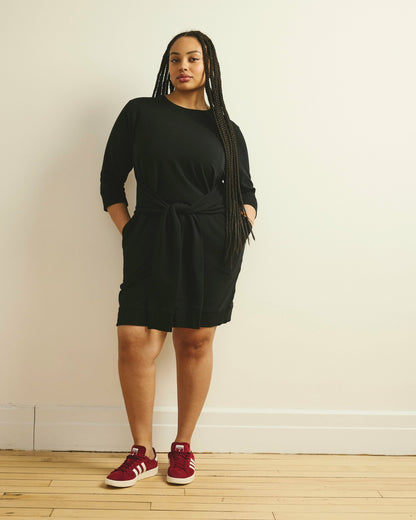 Universal Standard Misa Tie Sweatshirt Dress - Black