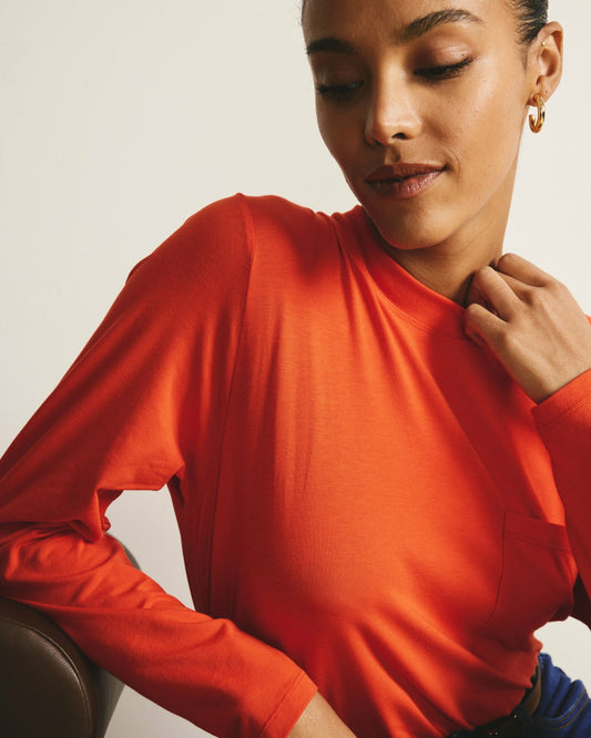 Universal Standard Long Sleeve Garcon Tee - Poppy
