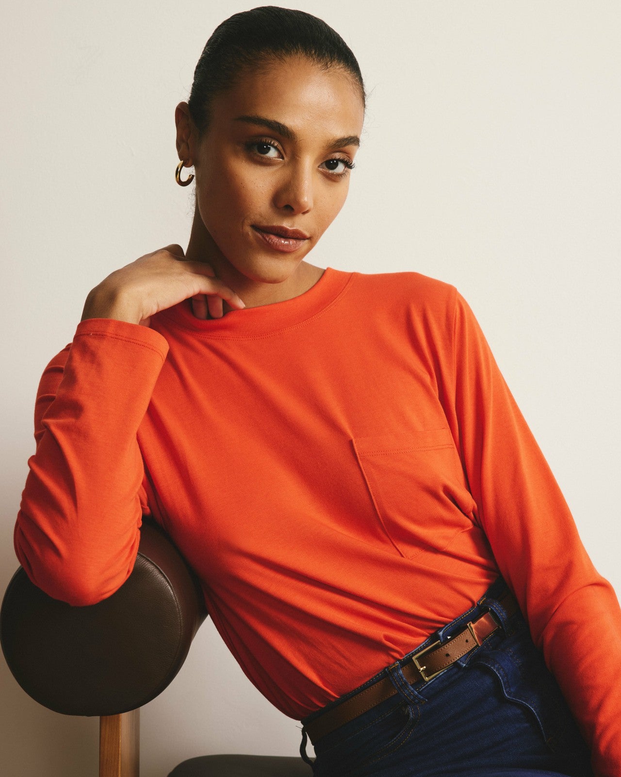 Universal Standard Long Sleeve Garcon Tee - Poppy