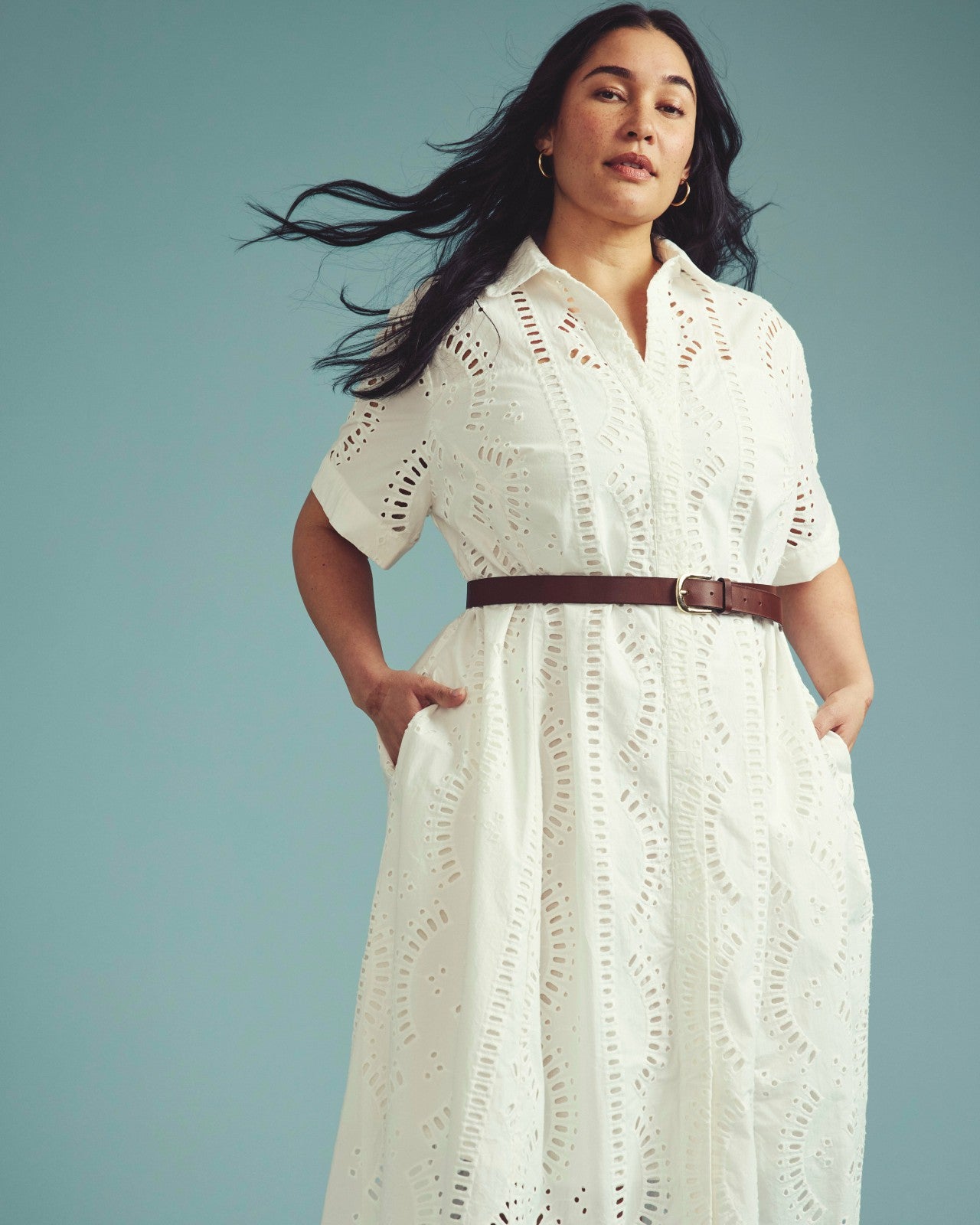 Universal Standard Tina Cotton Poplin Shirtdress - White