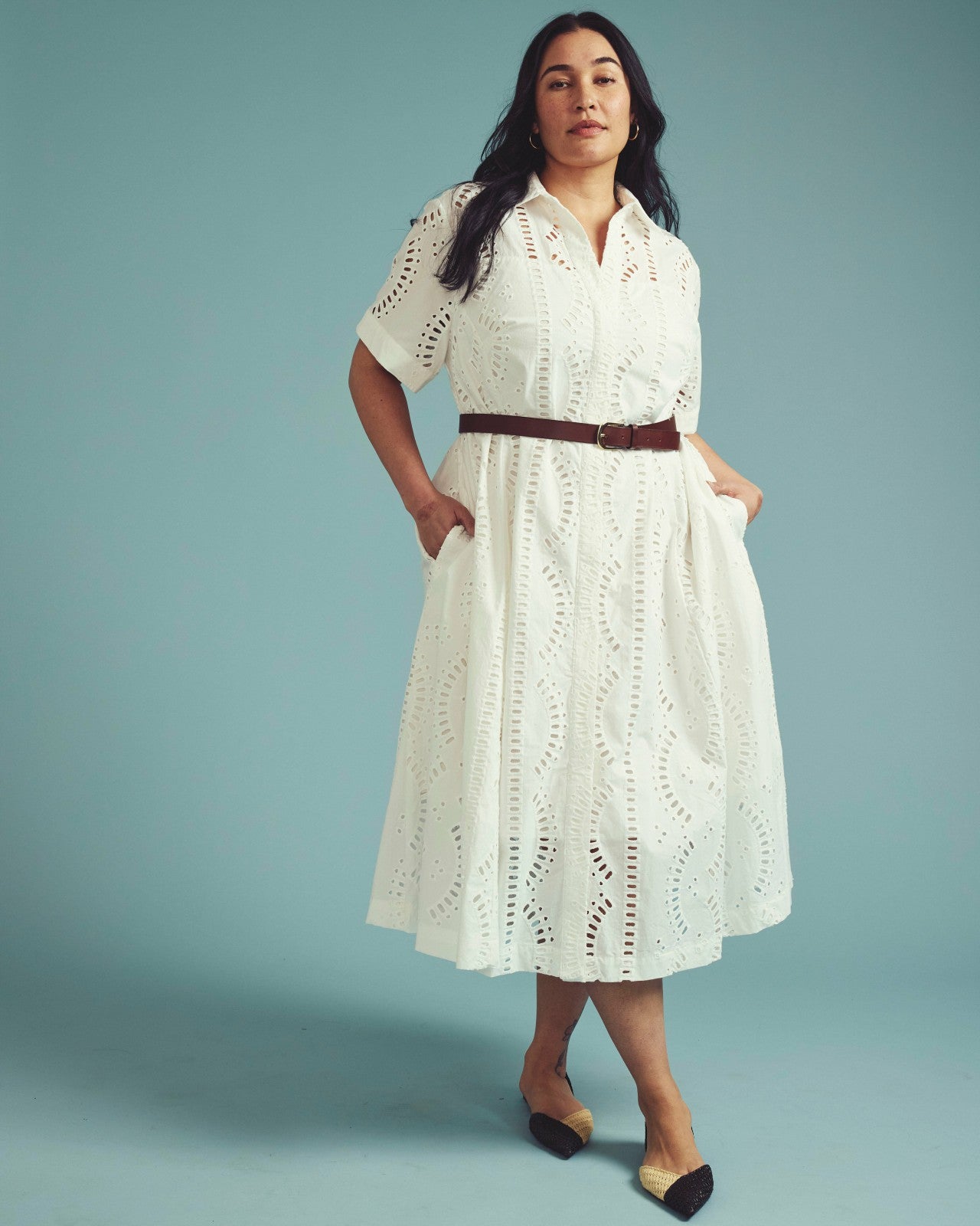Universal Standard Tina Cotton Poplin Shirtdress - White