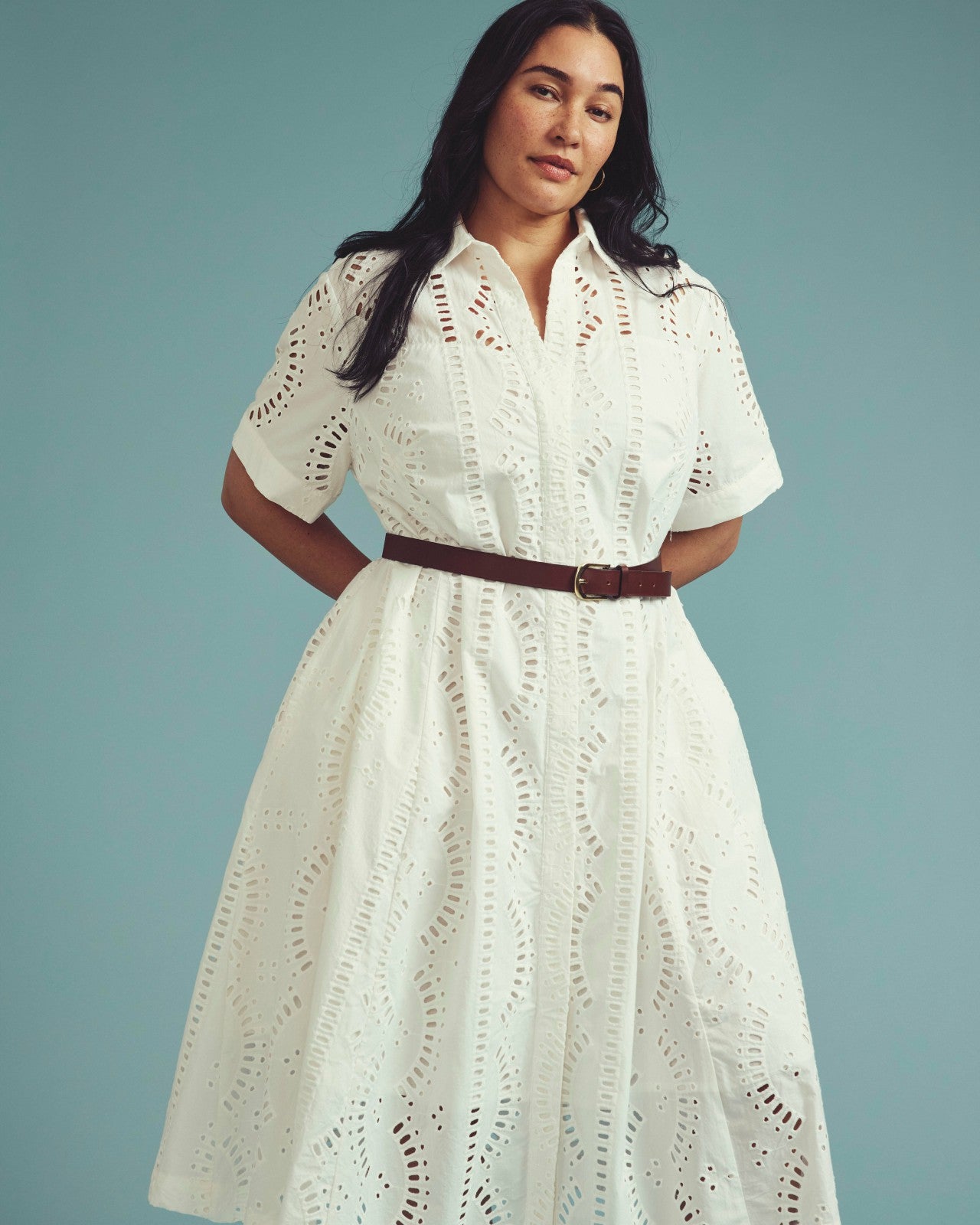 Universal Standard Tina Cotton Poplin Shirtdress - White