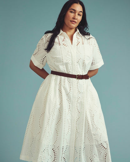 Universal Standard Tina Cotton Poplin Shirtdress - White