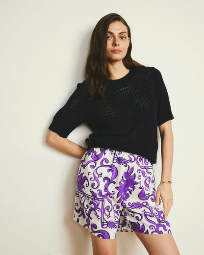 Universal Standard Rosie Pointelle Sweater Top - Navy
