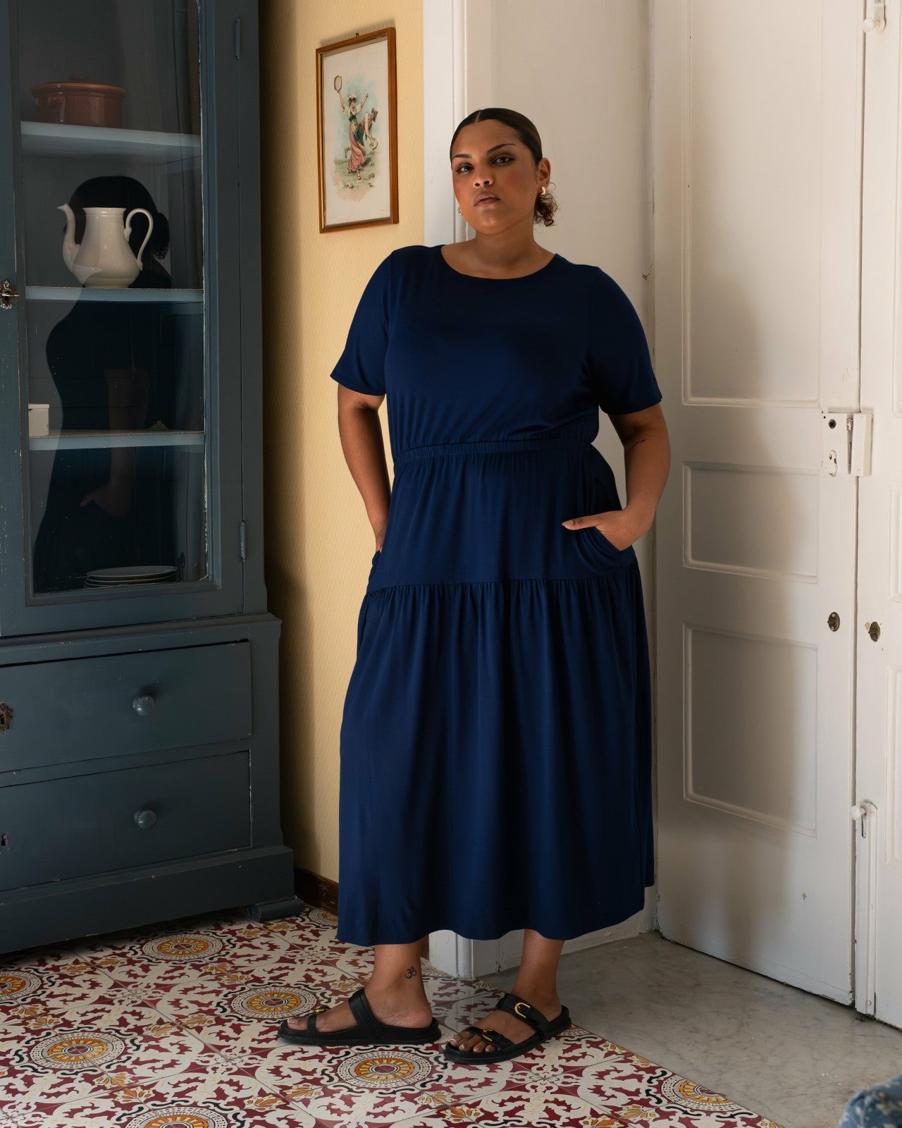 Universal Standard Thea Divine Jersey Midi Dress - Cenote