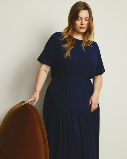 Universal Standard Thea Divine Jersey Midi Dress - Cenote