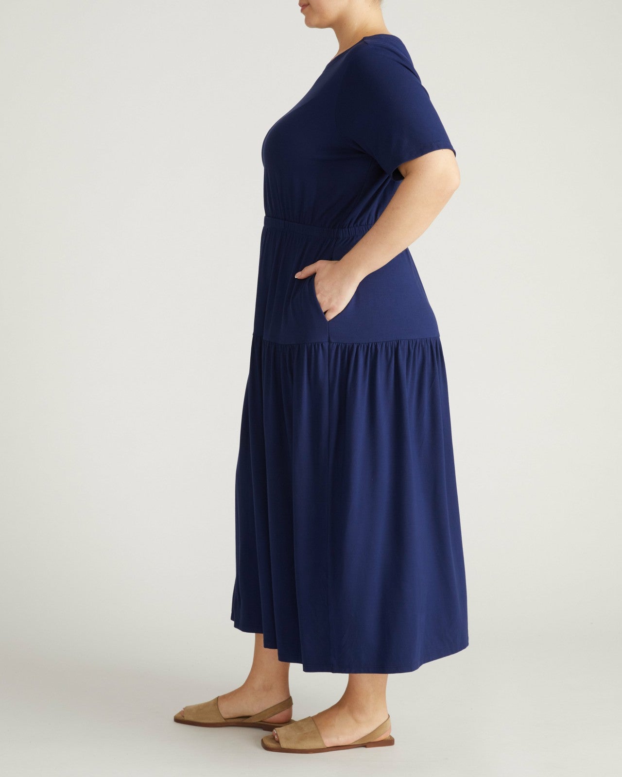 Universal Standard Thea Divine Jersey Midi Dress - Cenote
