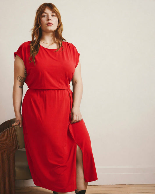 Universal Standard Havana Divine Jersey Dress - Lipstick