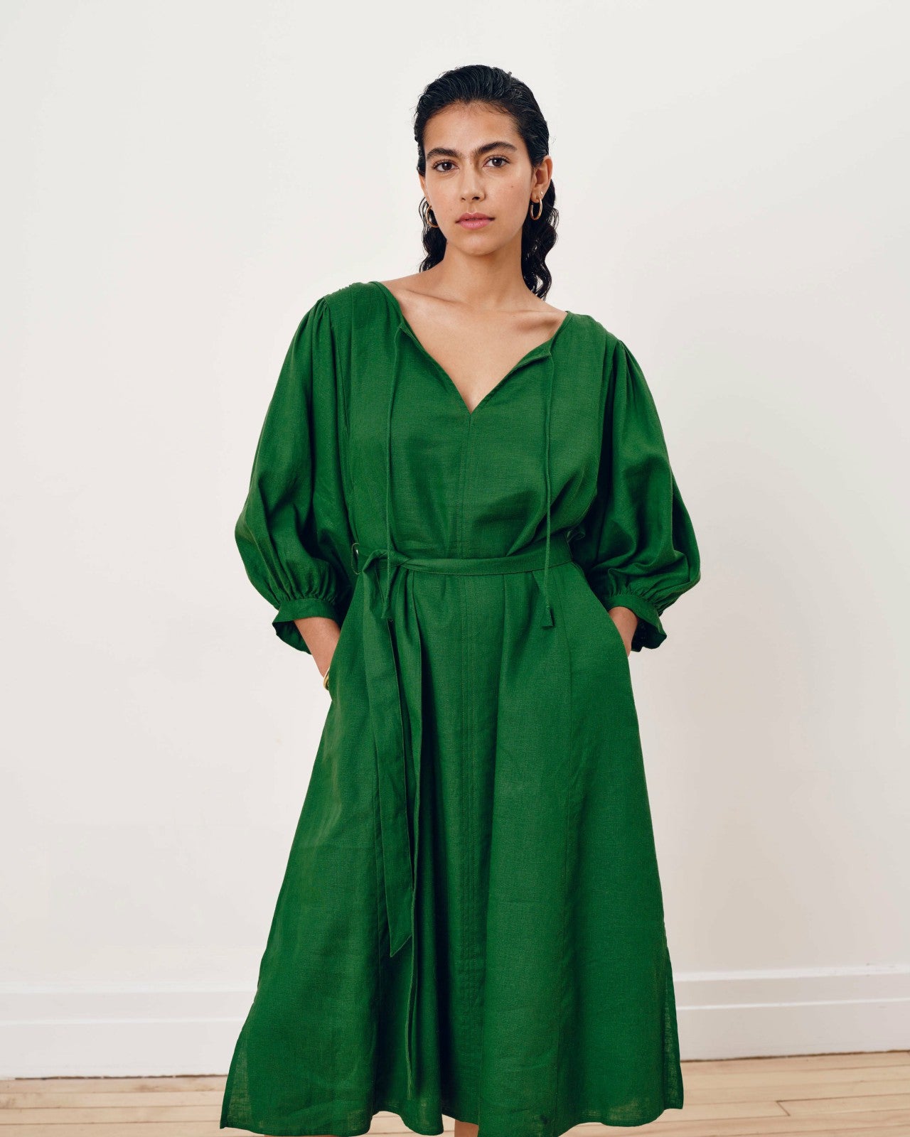Universal Standard Amparo Linen Blend Dress - Jardin