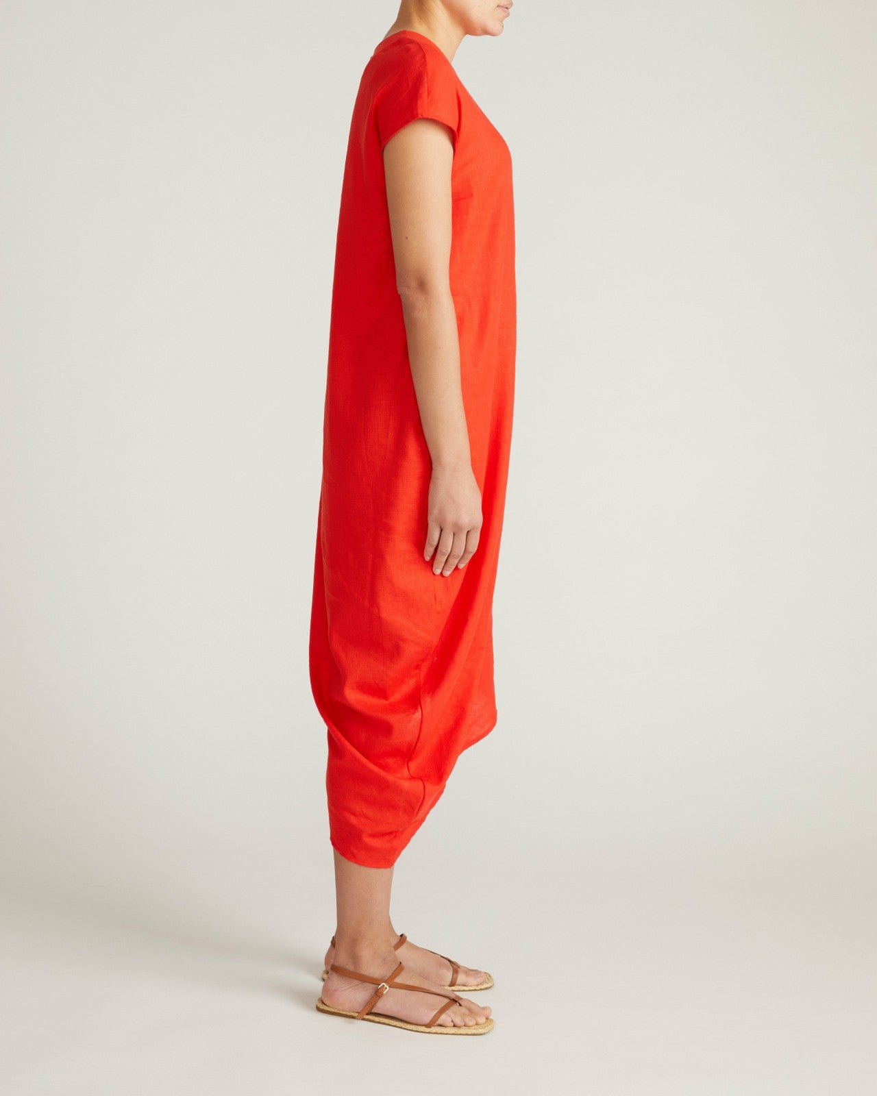 Universal Standard Iconic Stretch Linen Blend Geneva Dress - Shoreline Sunset