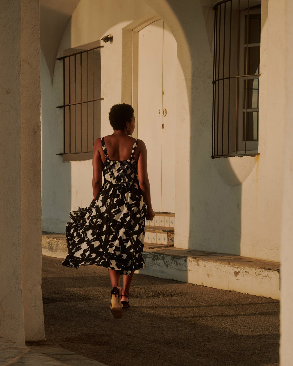 Universal Standard Sunshower Flowy Linen Blend Dress - Santiago Print