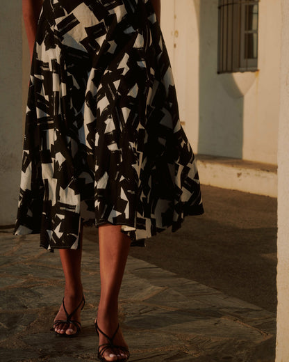 Universal Standard Sunshower Flowy Linen Blend Dress - Santiago Print