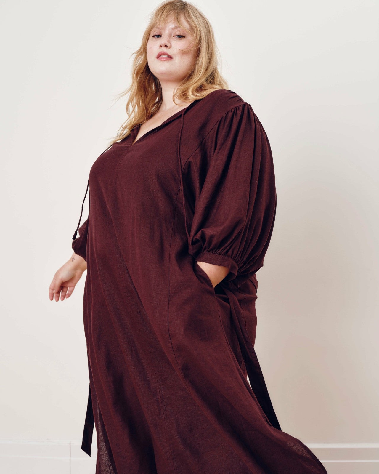 Universal Standard Amparo Linen Blend Dress - Brulee