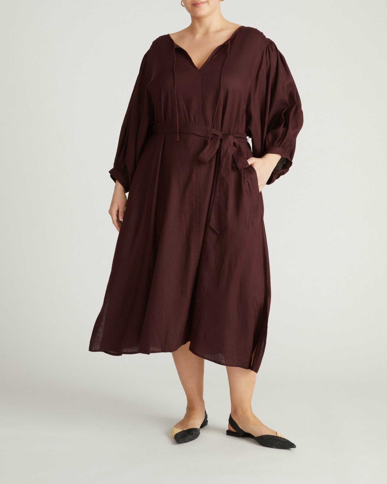Universal Standard Amparo Linen Blend Dress - Brulee