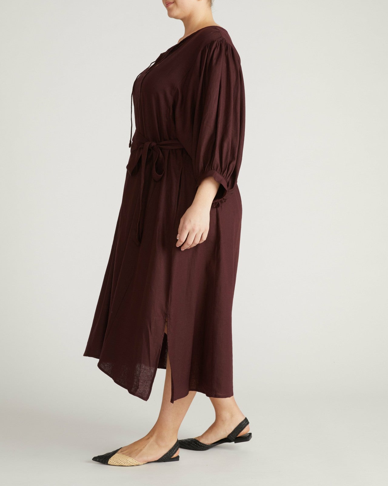 Universal Standard Amparo Linen Blend Dress - Brulee