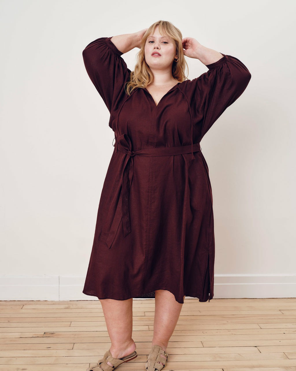 Universal Standard Amparo Linen Blend Dress - Brulee