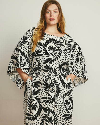 Universal Standard Lio Linen Blend Dress - Vine Print