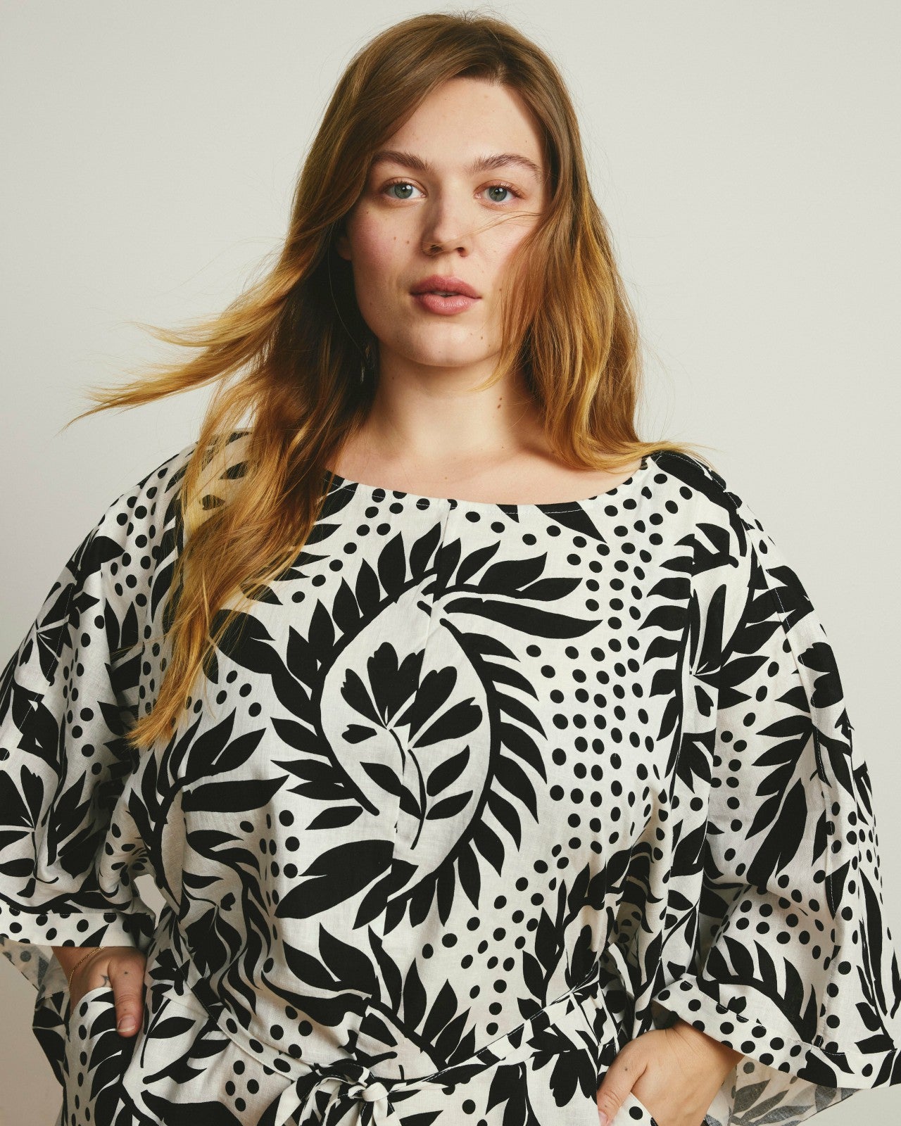 Universal Standard Lio Linen Blend Dress - Vine Print