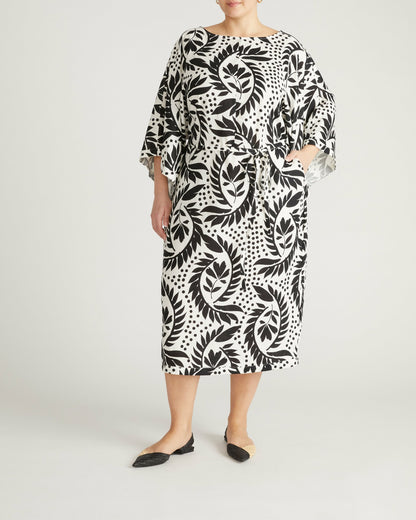 Universal Standard Lio Linen Blend Dress - Vine Print