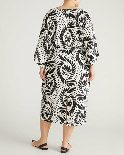 Universal Standard Lio Linen Blend Dress - Vine Print