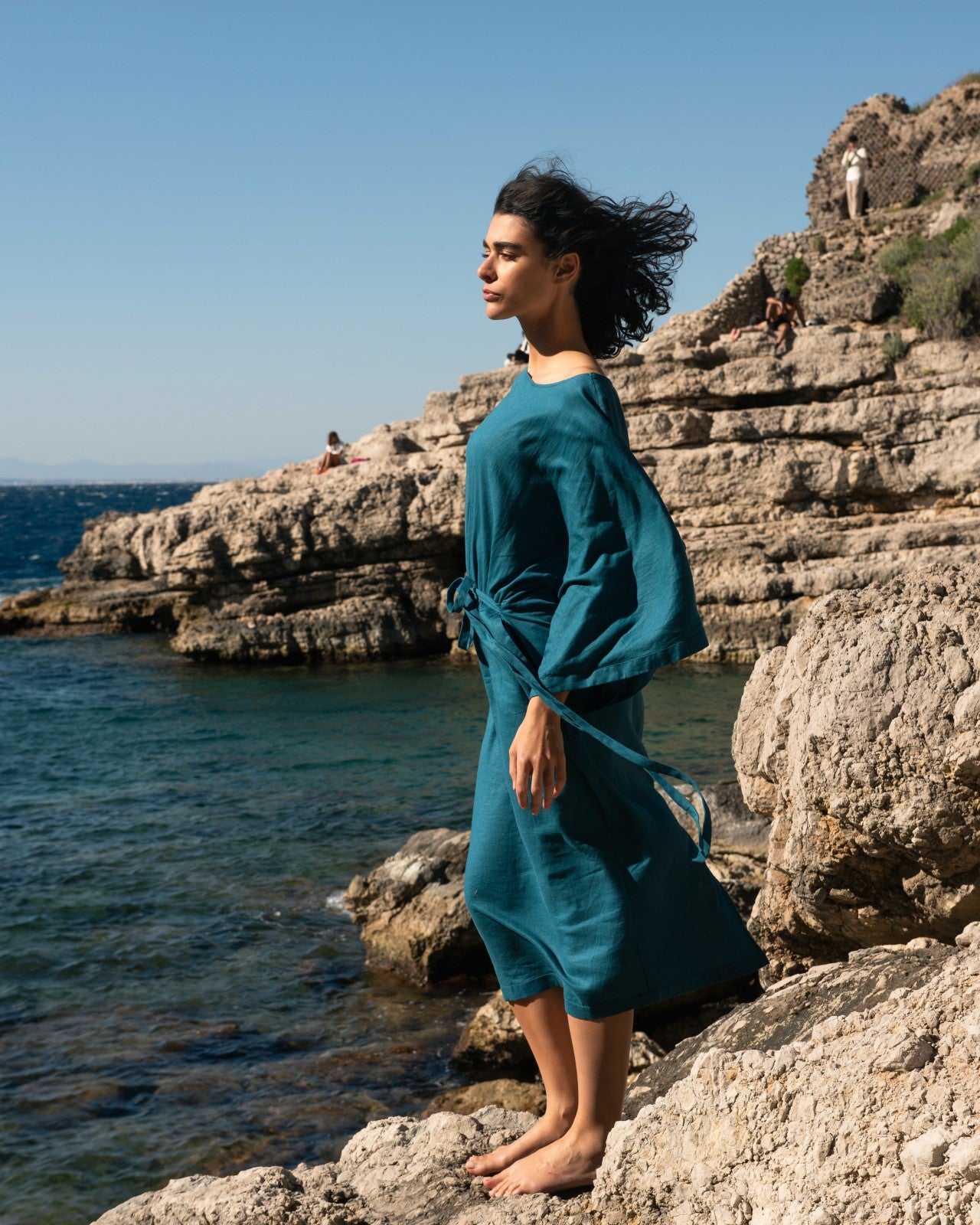 Universal Standard Lio Linen Blend Dress - Ink Blue