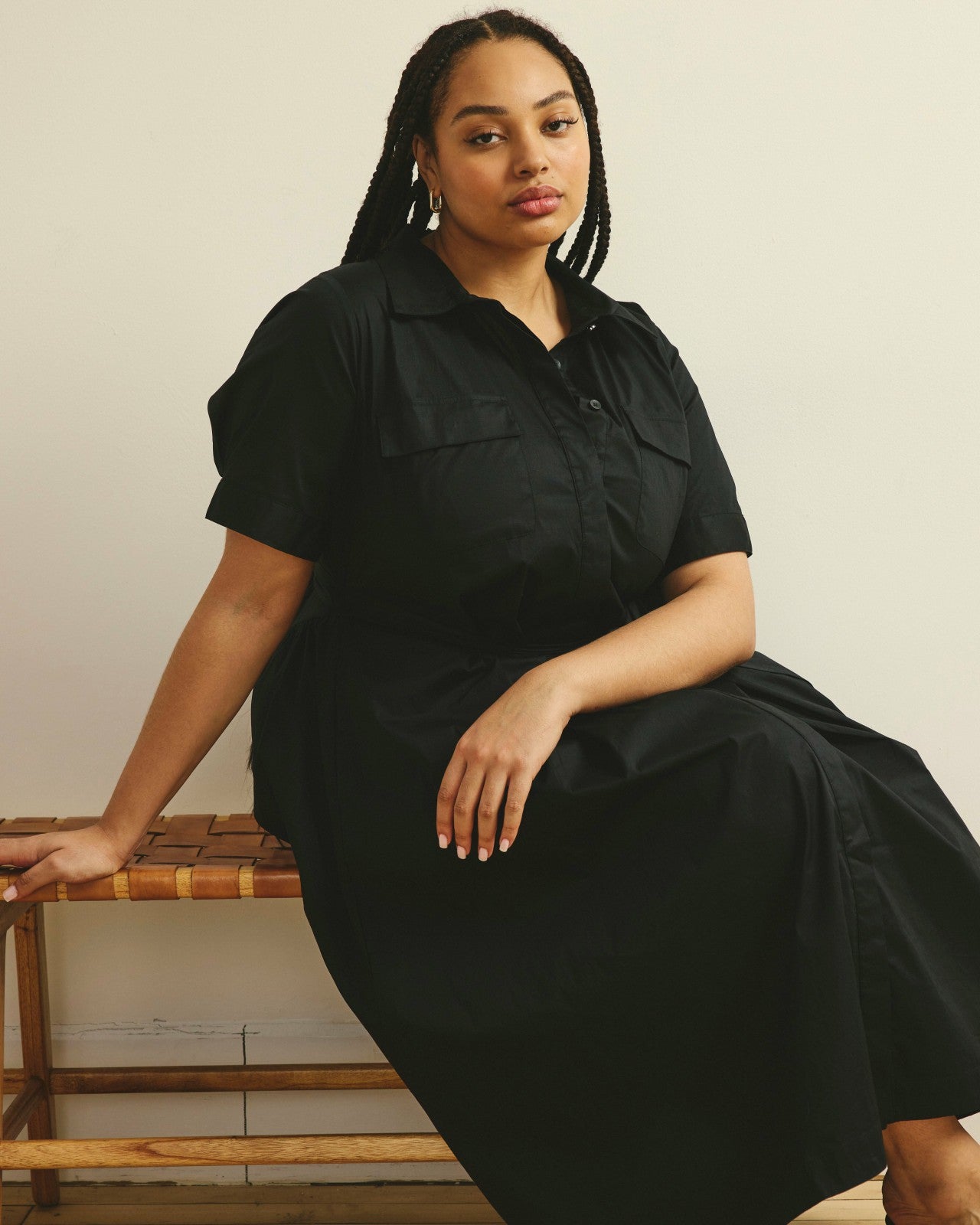 Universal Standard City Poplin Shirtdress - Black