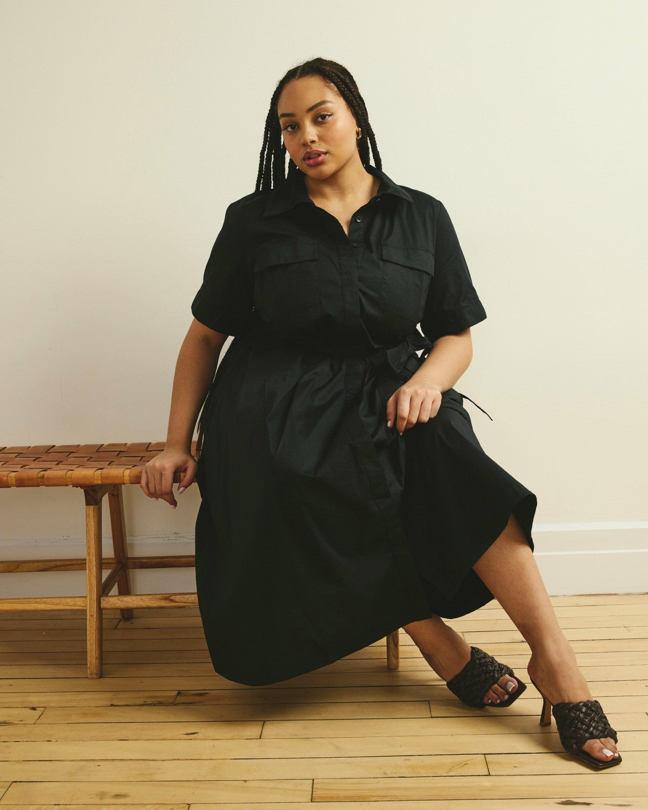 Universal Standard City Poplin Shirtdress - Black