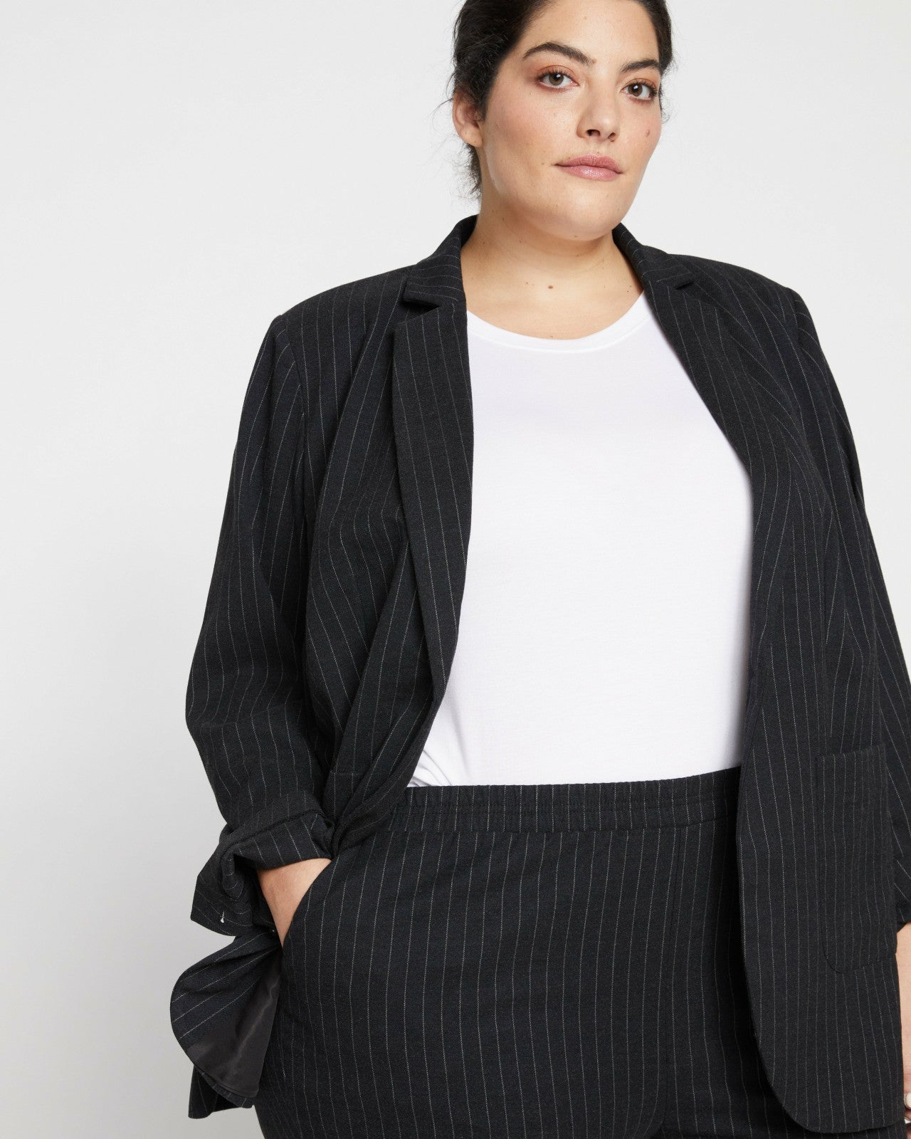 Universal Standard The Pinstripe Pant - Graphite