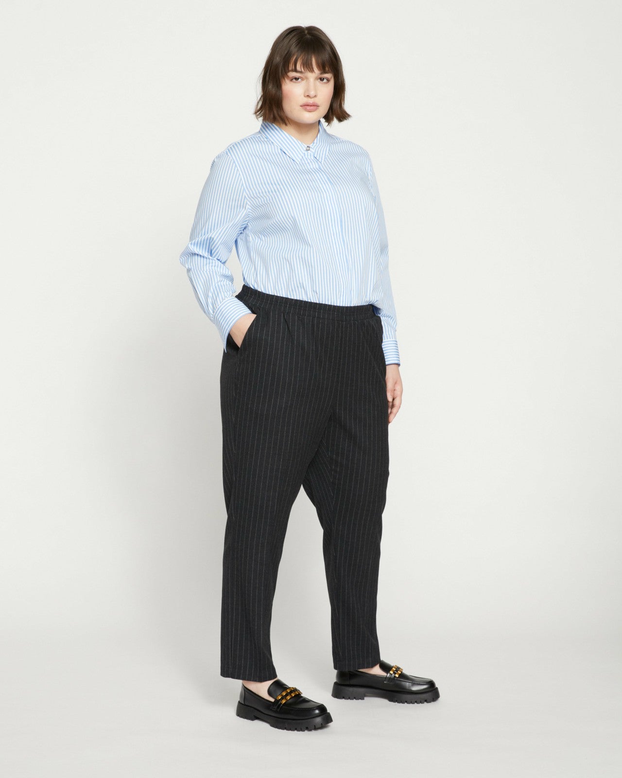 Universal Standard The Pinstripe Pant - Graphite