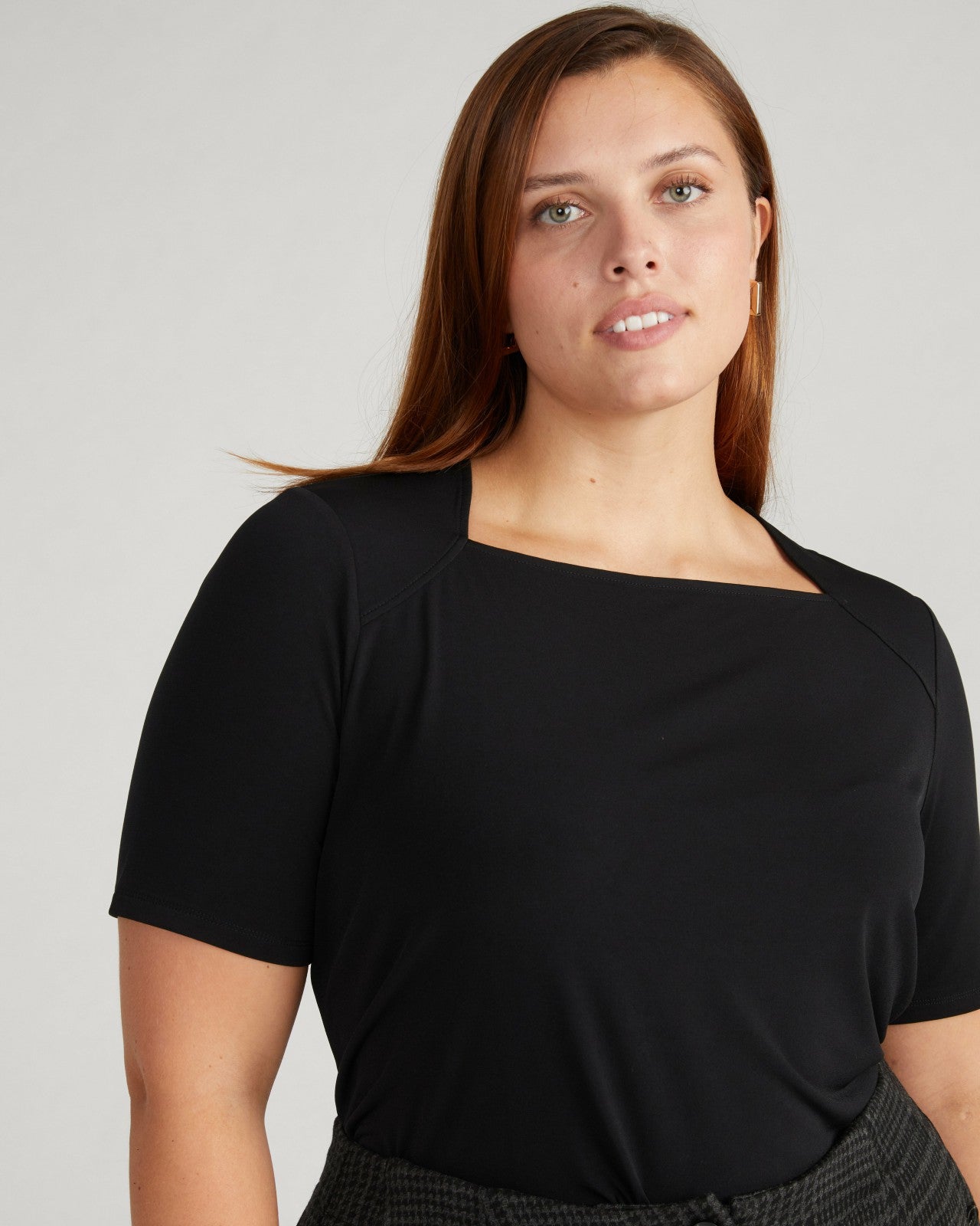Universal Standard Envelope Neck Viscose Jersey Top - Black
