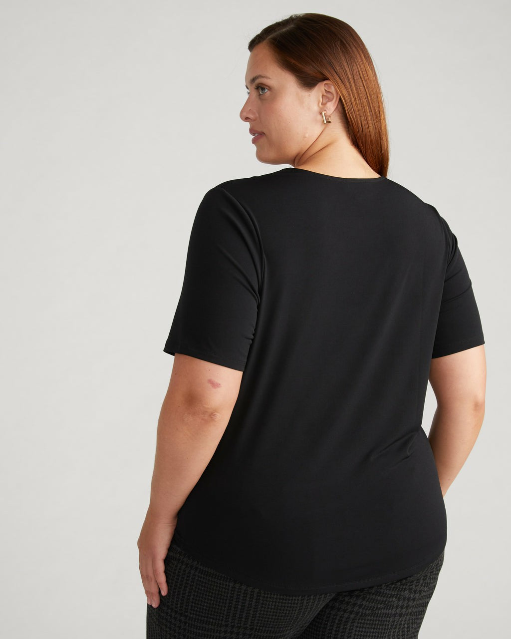 Universal Standard Envelope Neck Viscose Jersey Top - Black