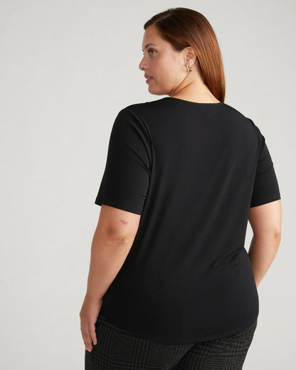 Universal Standard Envelope Neck Viscose Jersey Top - Black