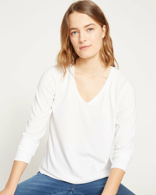 Universal Standard Long Sleeve V Rex - White
